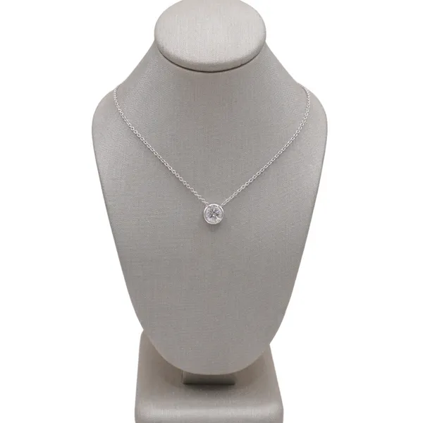 1.01ct Round Diamond Bezel Set Necklace Lumina Gem Hampstead, NC