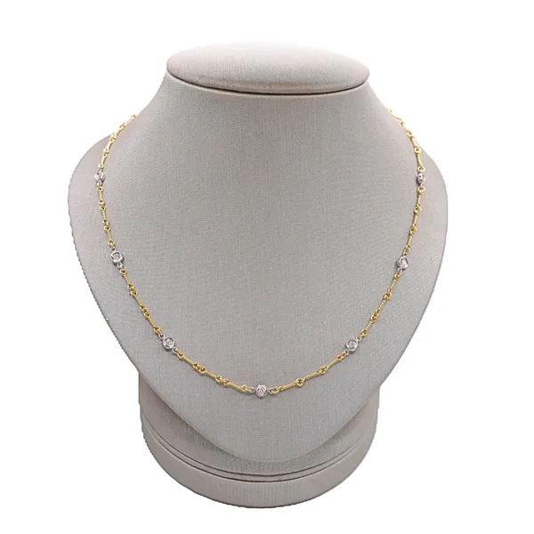 Roberto Coin 18k Yellow Gold and Diamond Station Necklace Lumina Gem Hampstead, NC