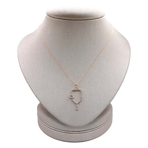 .42ctw Diamond Pickleball Paddle Necklace in 14k Yellow Gold Lumina Gem Hampstead, NC