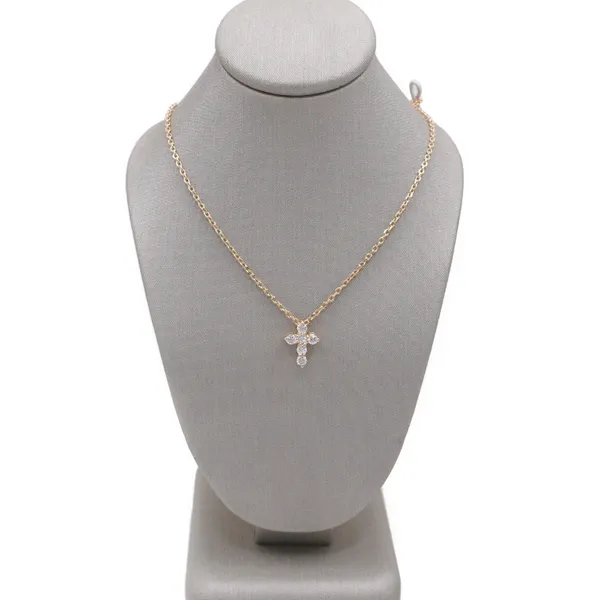 .60ctw Diamond Cross Necklace - 14k yellow gold Lumina Gem Hampstead, NC