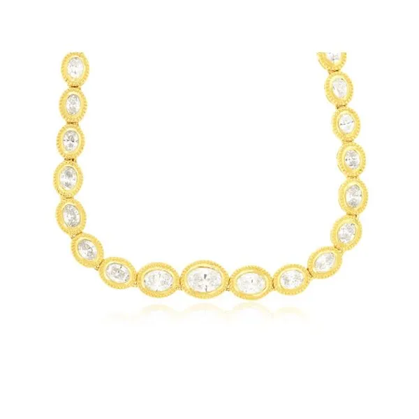 3.10ctw Oval Diamond Necklace- 14k Yellow Gold Lumina Gem Hampstead, NC