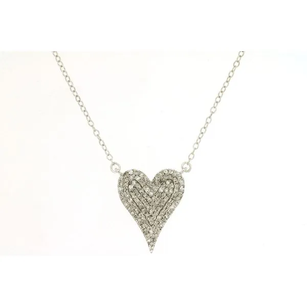 .35ctw Diamond Pave Heart Necklace- 14k White Gold Lumina Gem Hampstead, NC