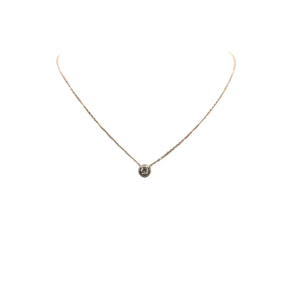 .33ct Round Diamond Bezel Set Necklace- 14k Yellow Gold Lumina Gem Hampstead, NC