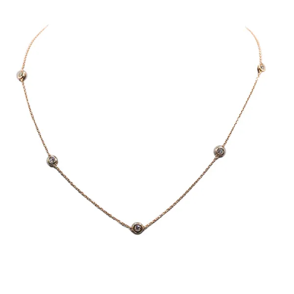 .50 ctw Diamond Station Necklace- 14k Yellow Gold Lumina Gem Hampstead, NC