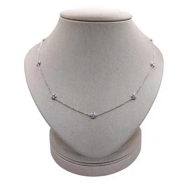 1ctw Diamond Station Necklace- 14k White Gold Lumina Gem Hampstead, NC