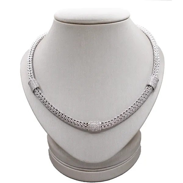 John Hardy Sterling Silver and Diamond Necklace Lumina Gem Hampstead, NC