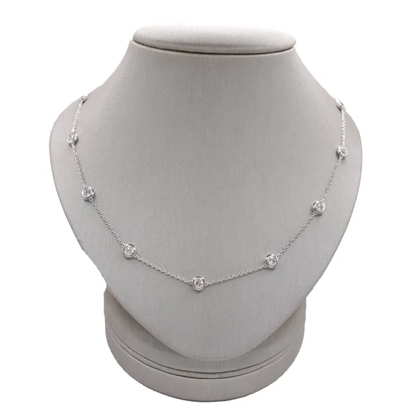 2.0ctw Diamond Station Necklace- 14k White Gold Lumina Gem Hampstead, NC