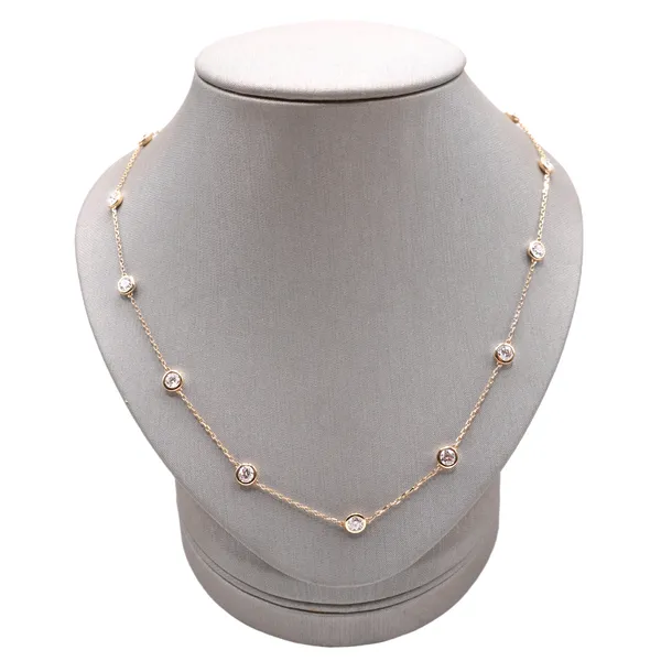 2ctw Lab Grown Diamond Station Necklace- 14k Yellow Gold Lumina Gem Wilmington, NC