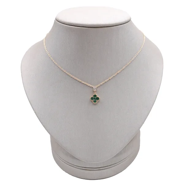 .43ct Emerald and .05ct Diamond Necklace- 14k Yellow Gold Lumina Gem Hampstead, NC