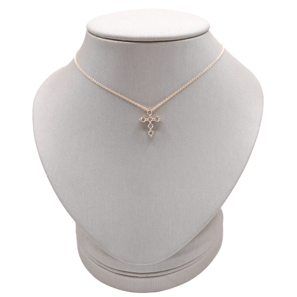 .43ctw Diamond Cross Necklace- 14k Yellow Gold Lumina Gem Wilmington, NC