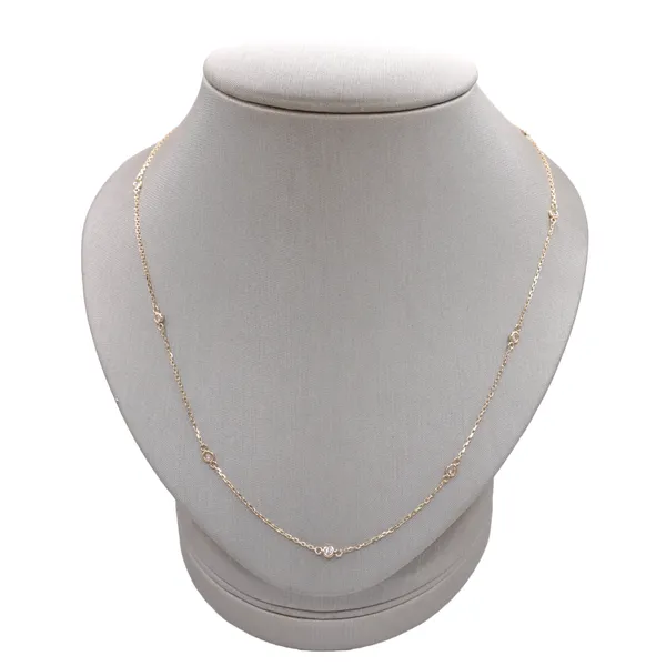 .25ctw Diamond Station Necklace- 14k Yellow Gold Lumina Gem Hampstead, NC