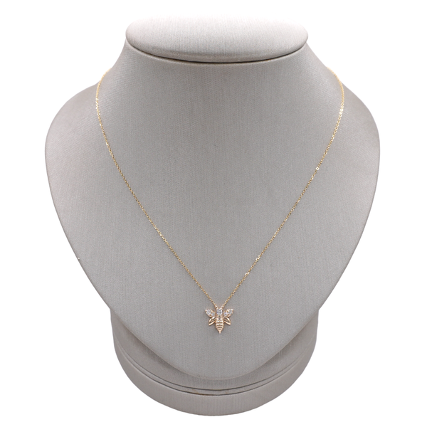 .14ctw Diamond Bee Necklace- 14k Yellow Gold Lumina Gem Wilmington, NC