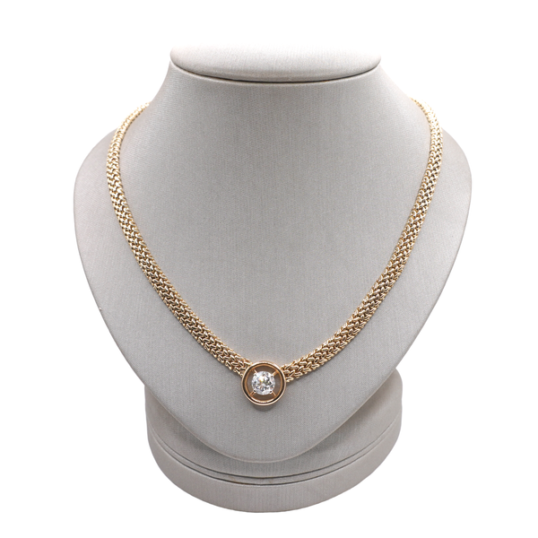 1.20ct Round Diamond Necklace- 14k Yellow Gold Lumina Gem Wilmington, NC