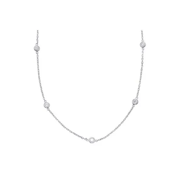 S. Kashi .49ctw Diamond Station Necklace- 14k White Gold Lumina Gem Hampstead, NC