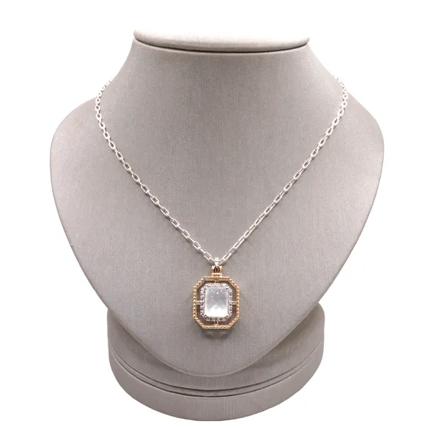 Alwand Vahan Mother of Pearl and .22ctw Diamond Necklace in Sterling Silver and 14k Yellow Gold Accents Lumina Gem Hampstead, NC