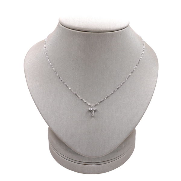 Diamond Cross Necklace- 14k White Gold Lumina Gem Wilmington, NC