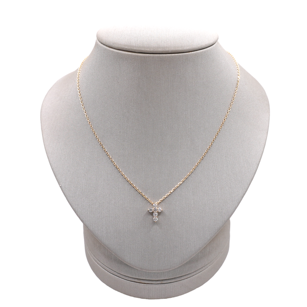 .28ctw Diamond Cross Necklace- 14k Yellow Gold Lumina Gem Wilmington, NC