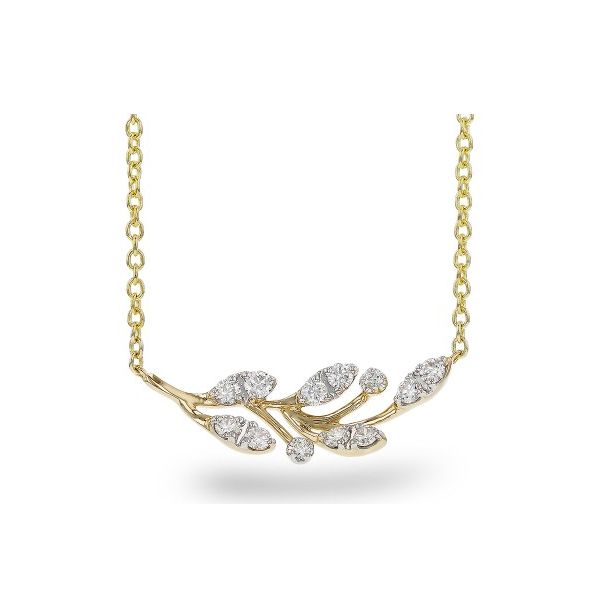 Allison Kaufman .32ctw Diamond Leaf Necklace- 14k Yellow Gold Lumina Gem Wilmington, NC