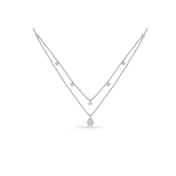Diamond Double Layer Necklace- 14k White Gold Lumina Gem Wilmington, NC