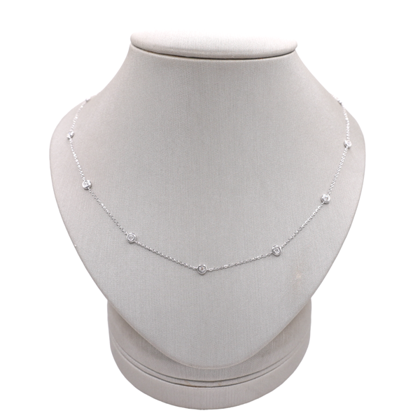 .26ctw Diamond Station Necklace- 14k White Gold Lumina Gem Wilmington, NC