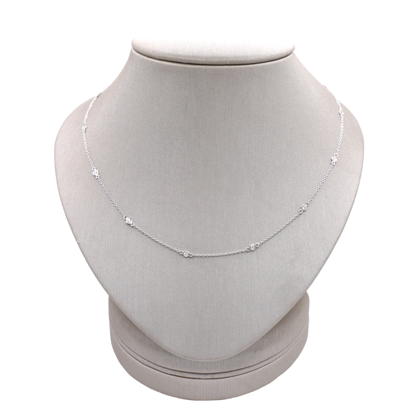 .38ctw Diamond Station Necklace- 14k White Gold Lumina Gem Wilmington, NC