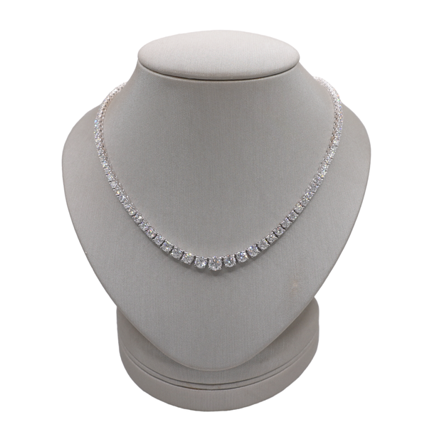 12.44ctw Graduated Diamond Necklace- 14k White Gold Lumina Gem Wilmington, NC