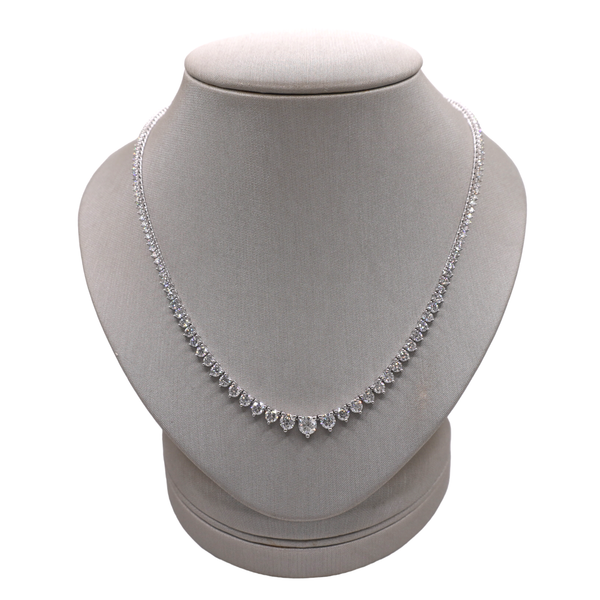 8.523ctw Diamond Graduted Necklace- 14k White Gold Lumina Gem Wilmington, NC