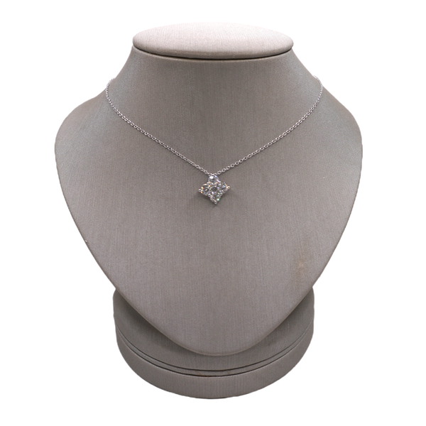 1.26ctw Diamond Quatrafoil Necklace- Platinum Lumina Gem Wilmington, NC