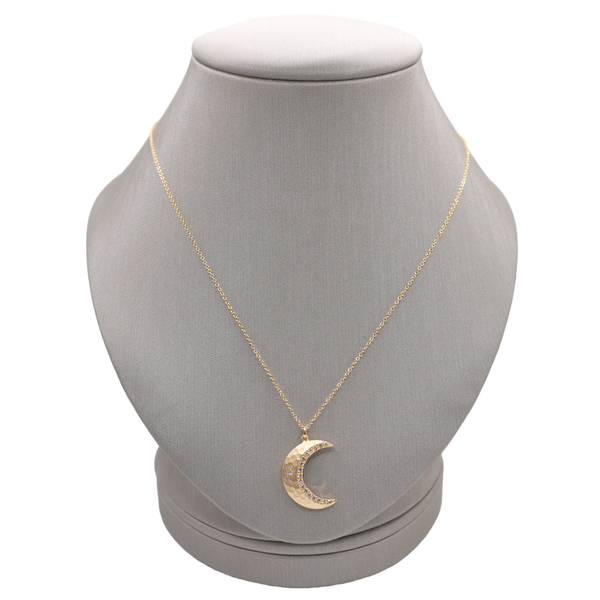 Marika Desert Gold Diamond Moon Necklace- 14k Yellow Gold Lumina Gem Wilmington, NC