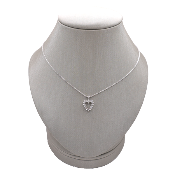 Diamond Heart Neckalce- 14k White Gold Lumina Gem Wilmington, NC