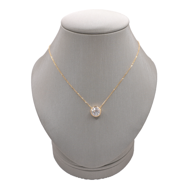 3.01ct Round Diamond Necklace- 14k Yellow Gold Lumina Gem Wilmington, NC