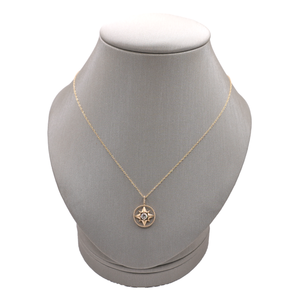 .20ct Diamond Compass Rose Necklace- 14k Yellow Gold Lumina Gem Wilmington, NC