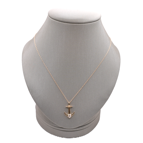 .20ct Diamond Anchor Necklace- 14k Yellow Gold Lumina Gem Wilmington, NC