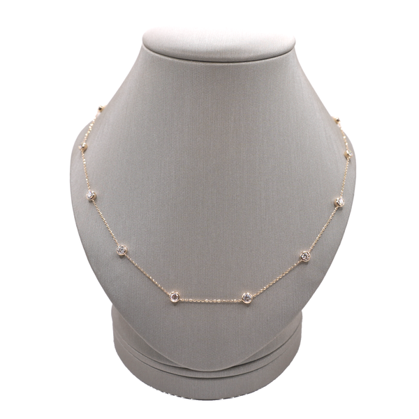 1.75ctw Diamond Station Necklace- 14k Yellow Gold Lumina Gem Wilmington, NC