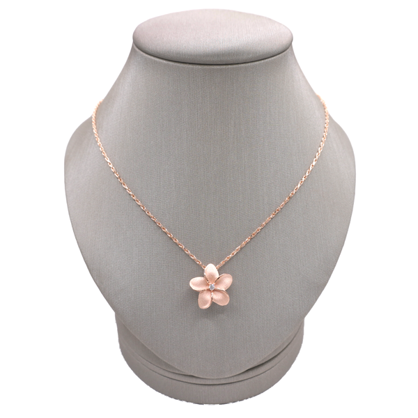 14k Rose Gold Flower with Center Diamond Lumina Gem Wilmington, NC