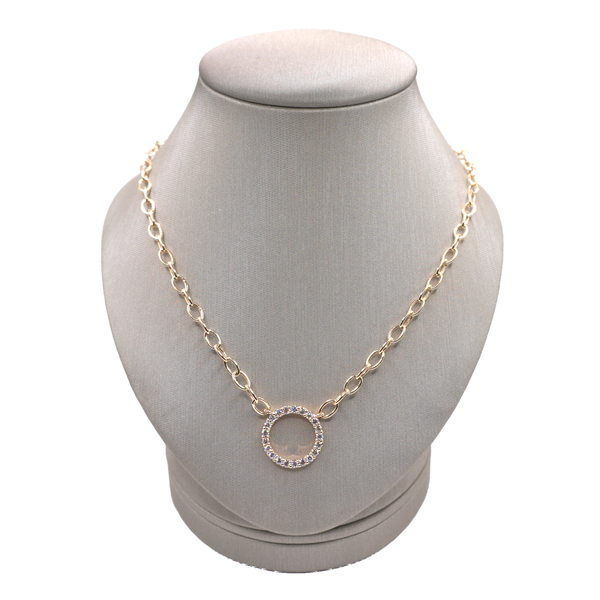1ctw Diamond Circle Pendant- 14k Yellow Gold Lumina Gem Wilmington, NC