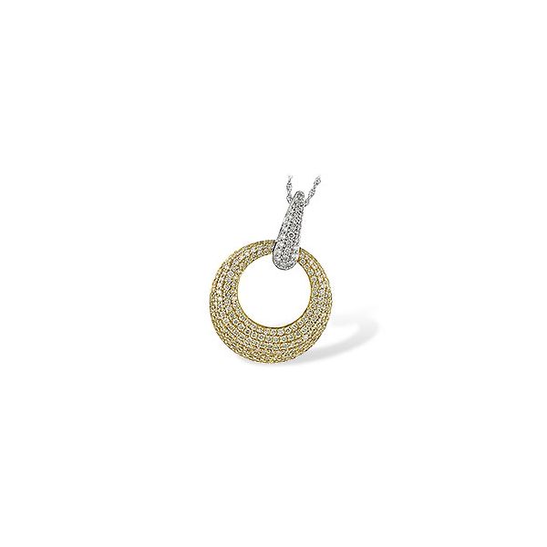 Allison-Kaufman 1.90ctw Diamond and Yellow Diamond Necklace- 14k Two Tone Gold Lumina Gem Wilmington, NC