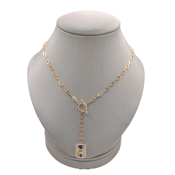 .41ctw Diamond Toggle Necklace with Drop Charm- 14k Yellow Gold Lumina Gem Wilmington, NC