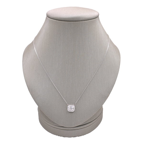 .30ctw Diamond Necklace with Emerald Cut Diamond Center- 14k White Gold Lumina Gem Wilmington, NC