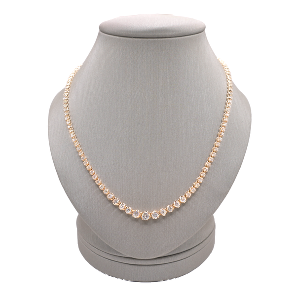 4.33ctw Diamond Tennis Necklace- 14k Yellow Gold Lumina Gem Wilmington, NC