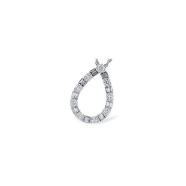 Allison-Kaufman Round and Baguette Diamond Necklace- 14k White Gold Lumina Gem Wilmington, NC
