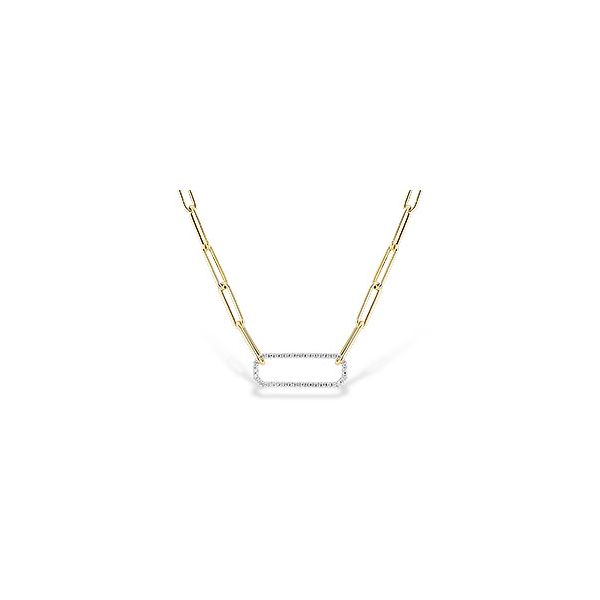 Allison-Kaufman .50ctw Diamond Paperclip Necklace- 14k Two Tone Gold Lumina Gem Wilmington, NC
