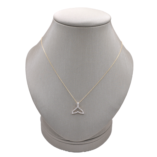 Shula Diamond Whale Tail Necklace- 14k Two Tone Gold Lumina Gem Wilmington, NC