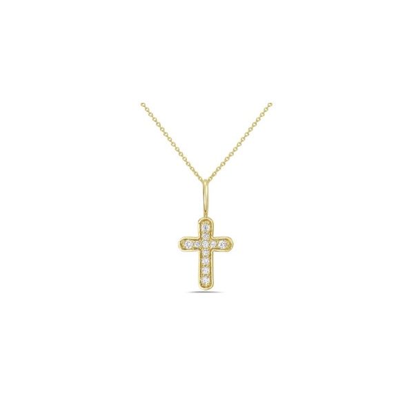 Shula Diamond Cross Necklace- 14k Yellow Gold Lumina Gem Wilmington, NC
