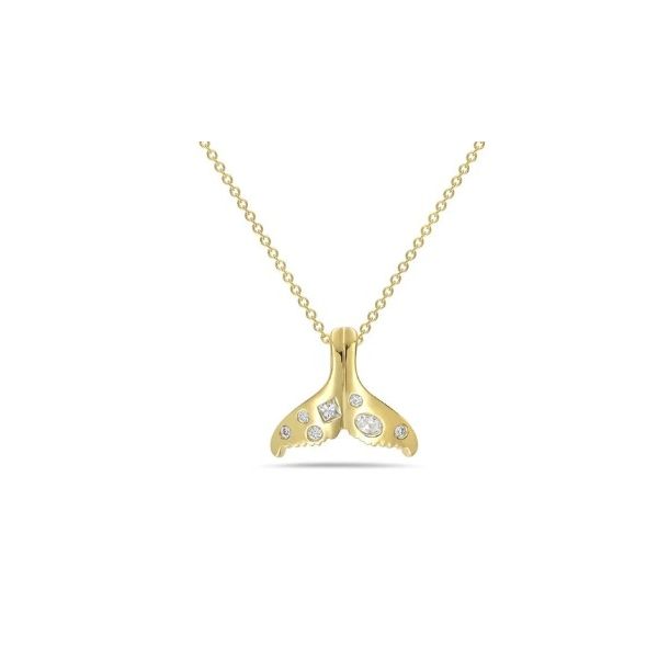 Shula Diamond Whale Tail Necklace- 14k Yellow Gold Lumina Gem Wilmington, NC