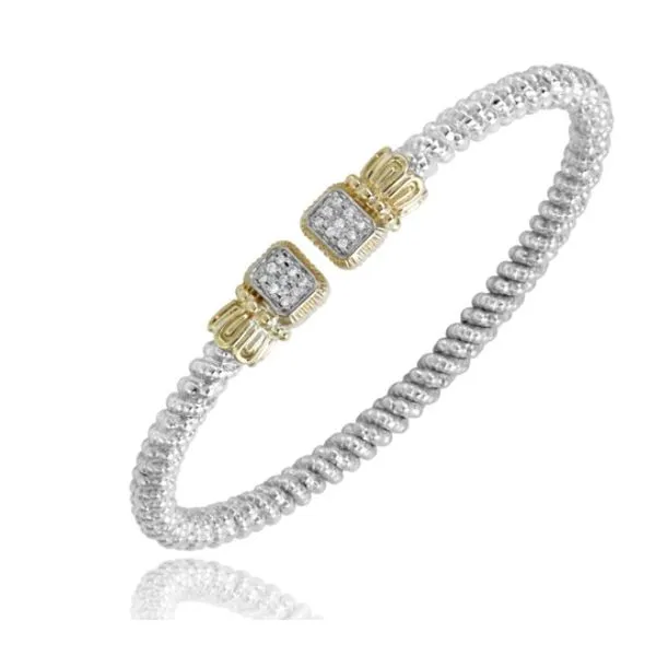 Alwand Vahan 3mm .09ctw Diamond Cuff in Sterling Silver and Yellow Gold Lumina Gem Wilmington, NC