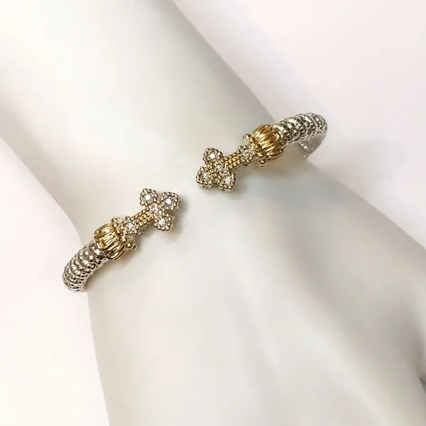 Alwand Vahan 4mm .10ctw Diamond Cross Cuff Image 2 Lumina Gem Wilmington, NC