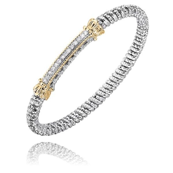 Alwand Vahan 4mm .14ctw Diamond Bangle in Sterling Silver and Yellow Gold Lumina Gem Wilmington, NC