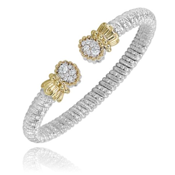 Alwand Vahan 6mm .46ctw Diamond Cuff in Sterling Silver and Yellow Gold Lumina Gem Wilmington, NC
