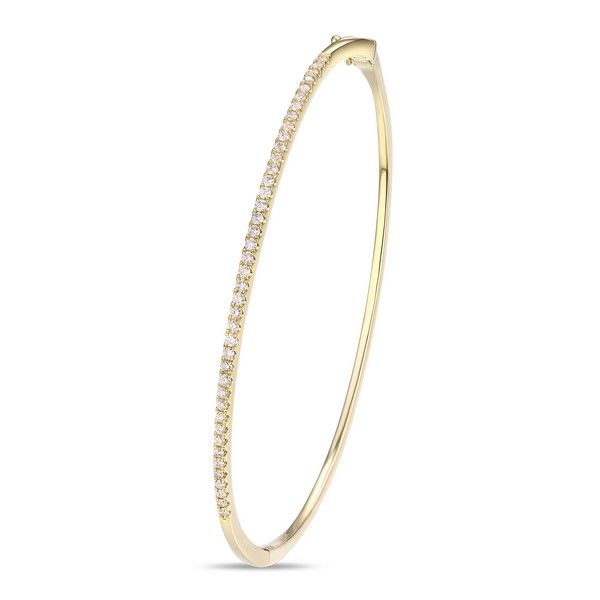 Luvente .45ctw Diamond Hinged Bangle - Yellow Gold Lumina Gem Wilmington, NC